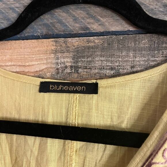 Bluheaven Gold‎ Floral Embroidered Romper Size Small - Picture 3 of 13